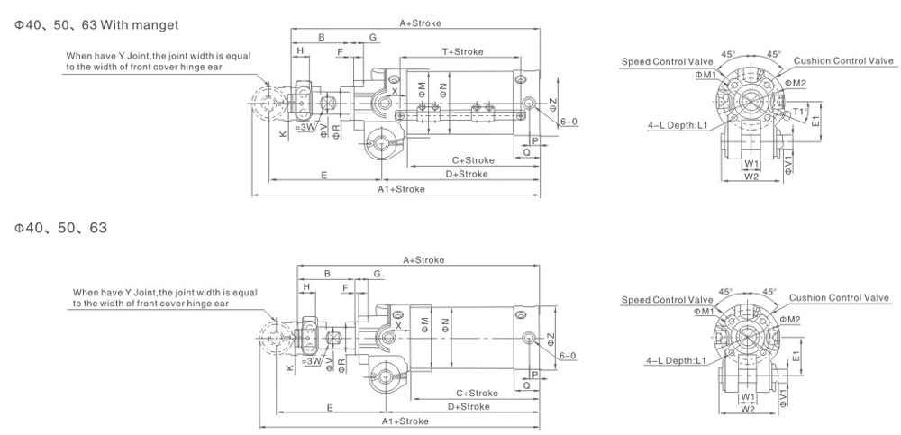 High Quality OEM Pneumatic Manufacturer Xck Series Clamping Cylinder